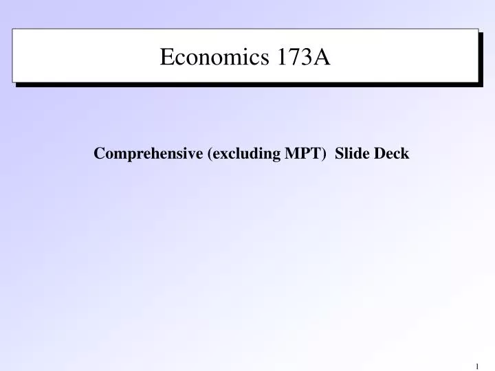 economics 173a