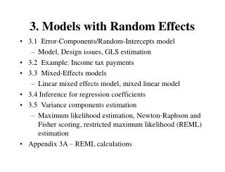 3. Models with Random Effects