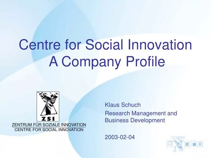 centre for social innovation a company profile