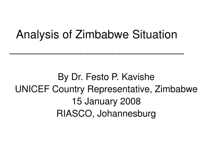 analysis of zimbabwe situation