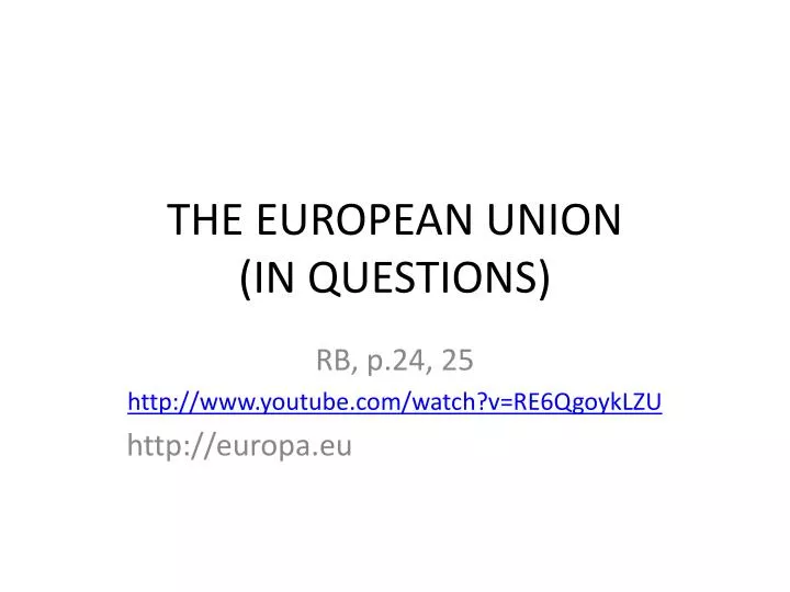 the european union in questions