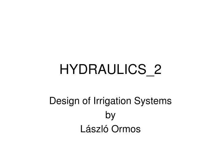 hydraulics 2