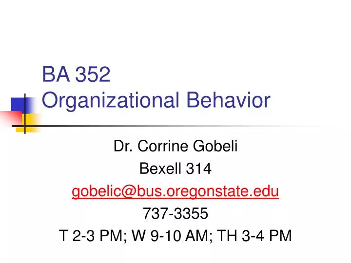 ba 352 organizational behavior