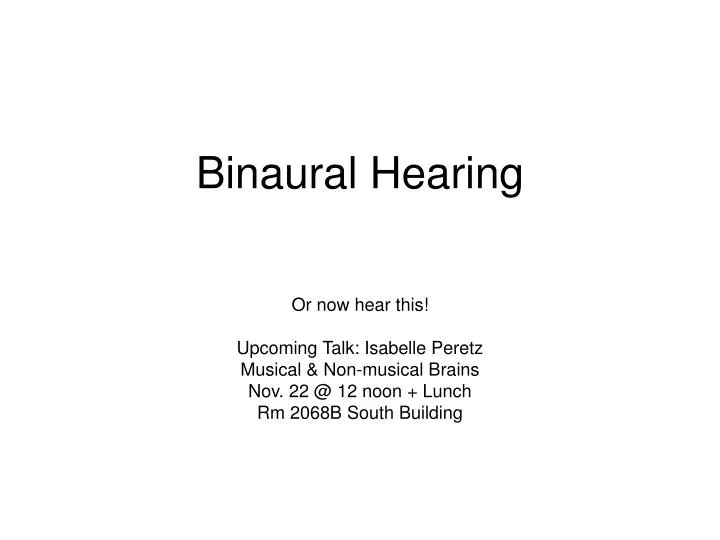 binaural hearing