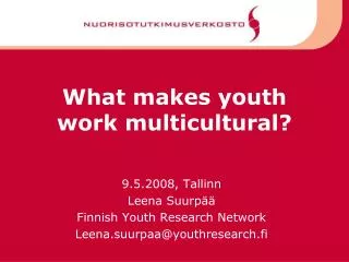 What makes youth work multicultural?