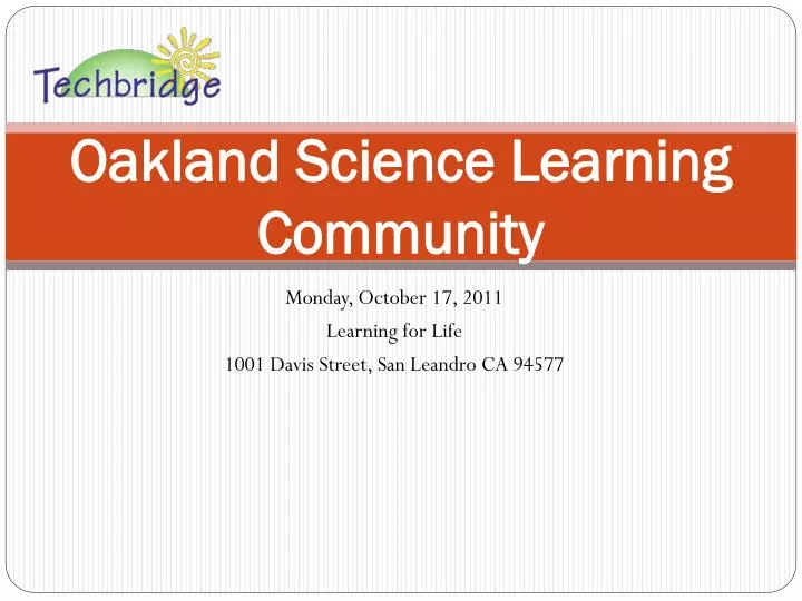 oakland science learning community