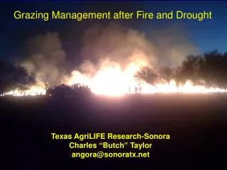 Grazing Management after Fire and Drought