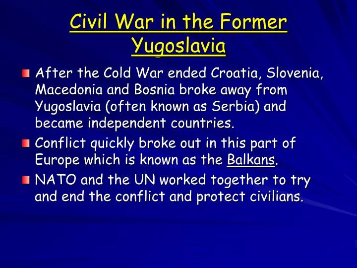 civil war in the former yugoslavia