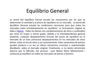 equilibrio general