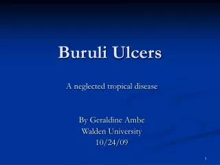 Buruli Ulcers