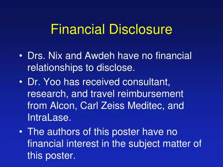 financial disclosure