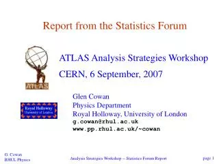 Report from the Statistics Forum