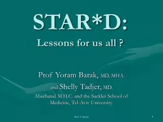 STAR*D: Lessons for us all ?