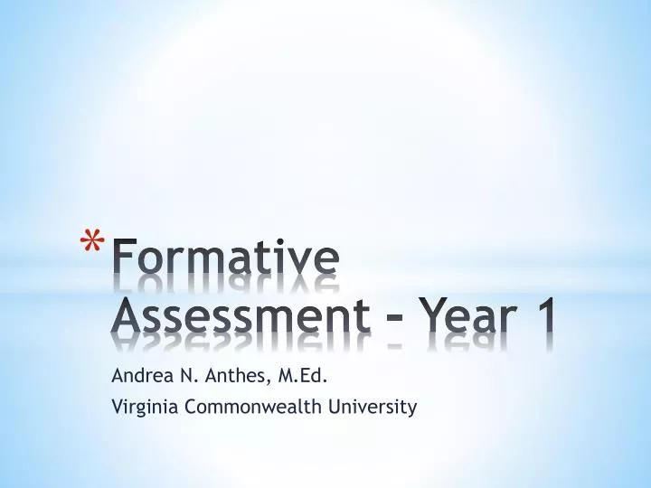 formative assessment year 1