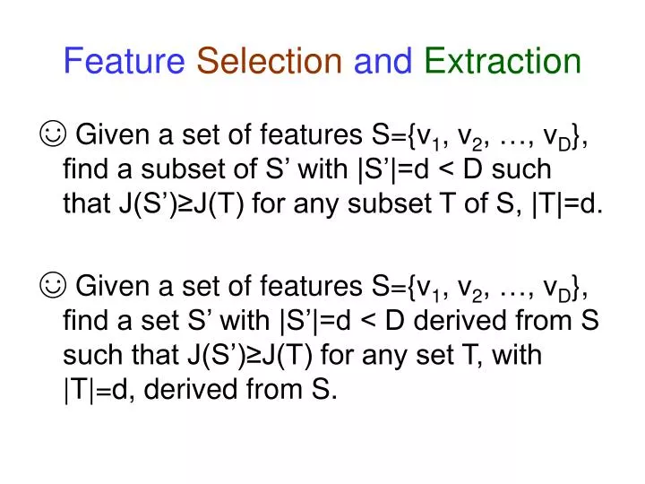 feature selection and extraction