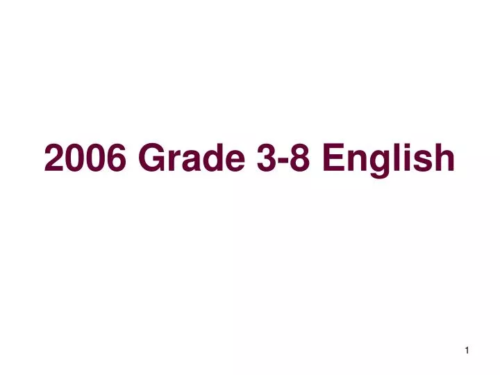 2006 grade 3 8 english