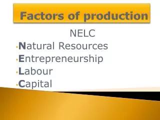 factors of production