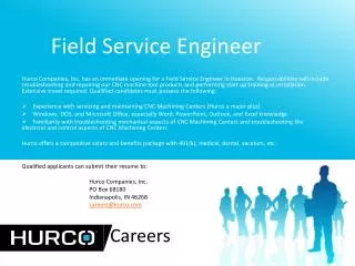 Field Service Engineer