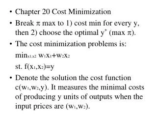 Chapter 20 Cost Minimization