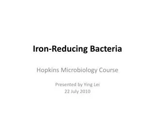 Iron-Reducing Bacteria
