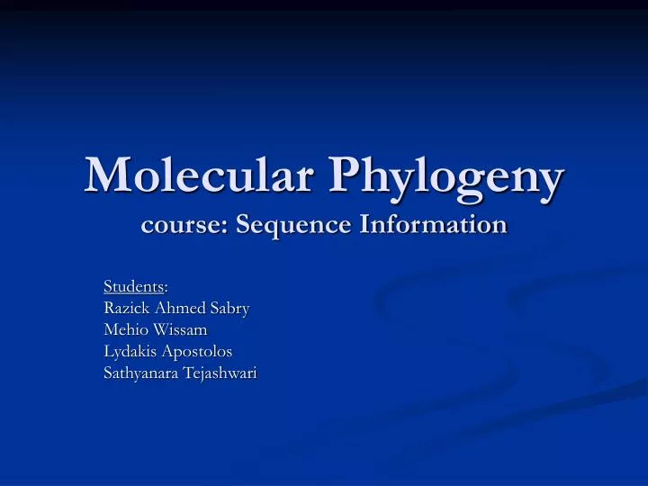 molecular phylogeny course sequence information