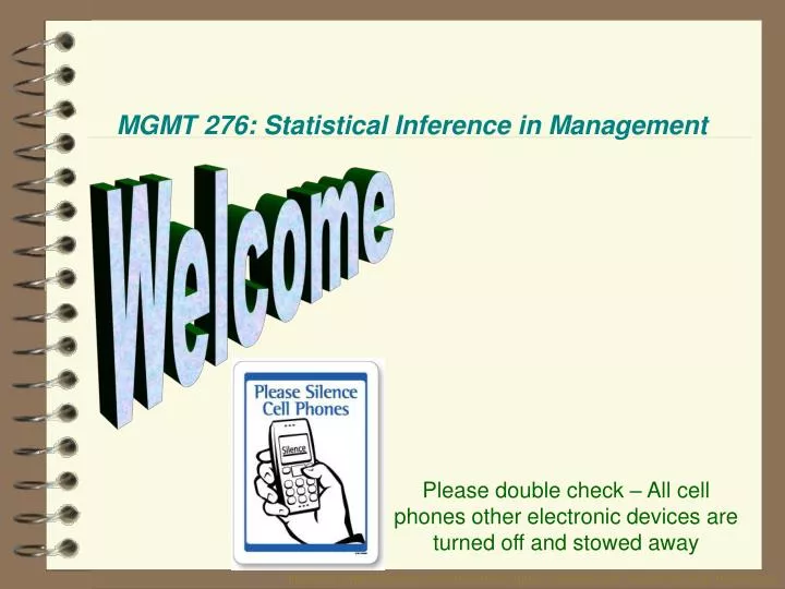 mgmt 276 statistical inference in management