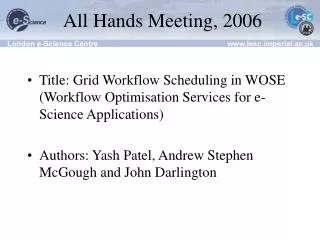 All Hands Meeting, 2006