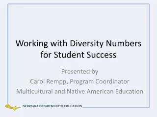 Working with Diversity Numbers for Student Success