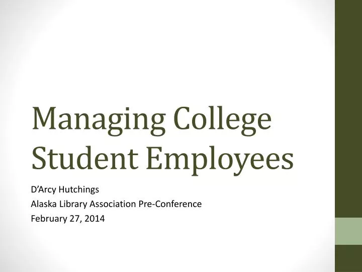 managing college student e mployees
