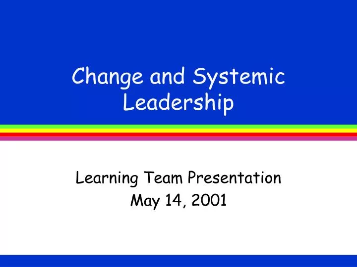change and systemic leadership