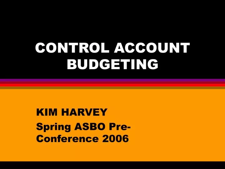 control account budgeting