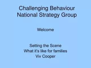 Challenging Behaviour National Strategy Group
