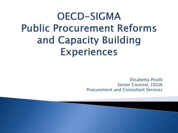 oecd sigma public procurement reforms and capacity building experiences