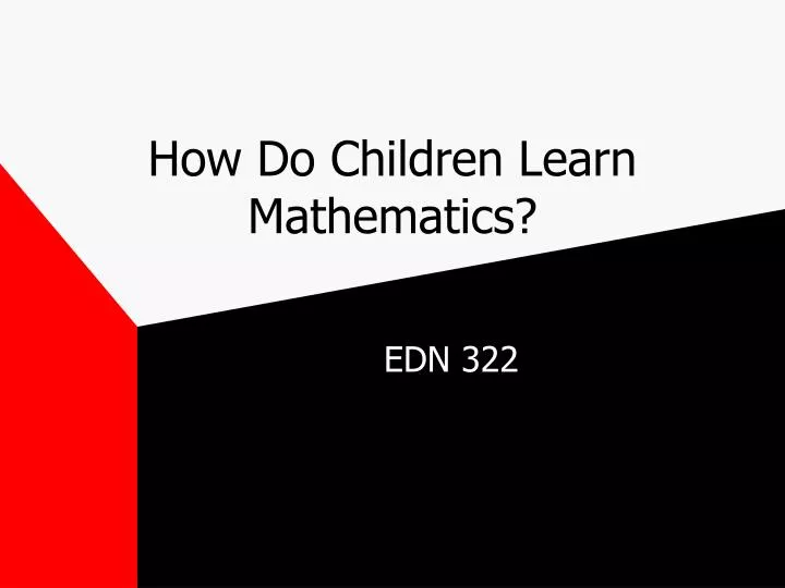 how do children learn mathematics