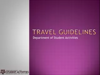 Travel Guidelines