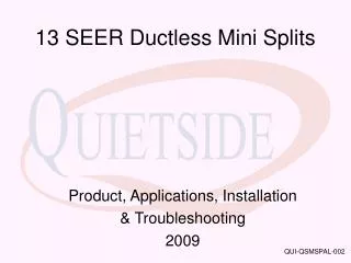 13 SEER Ductless Mini Splits