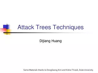 Attack Trees Techniques