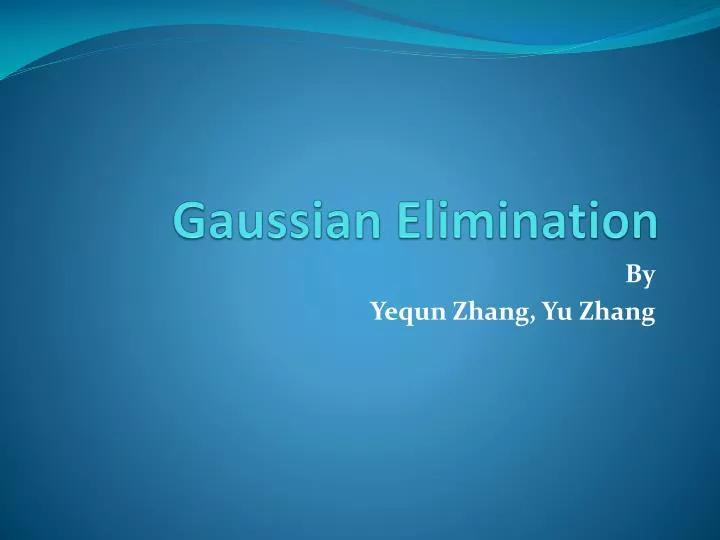 gaussian elimination