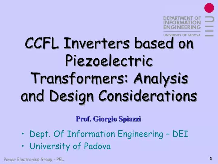ccfl inverters based on piezoelectric transformers analysis and design considerations