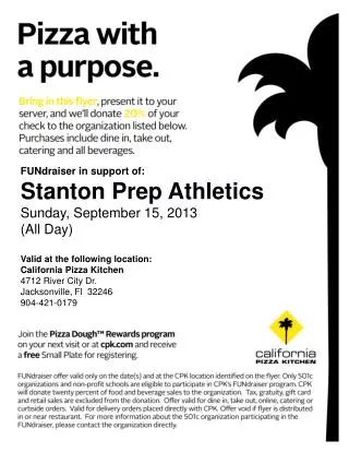 FUNdraiser in support of: Stanton Prep Athletics Sunday, September 15, 2013 (All Day)