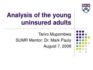 Analysis of the young uninsured adults