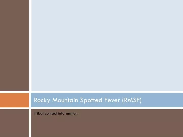 rocky mountain spotted fever rmsf
