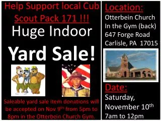 Help Support local Cub Scout Pack 171 !!!