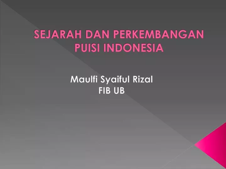 sejarah dan perkembangan puisi indonesia