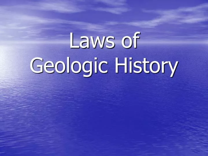 laws of geologic history