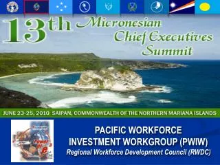 PACIFIC WORKFORCE INVESTMENT WORKGROUP (PWIW) Regional Workforce Development Council (RWDC)