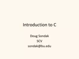 Introduction to C