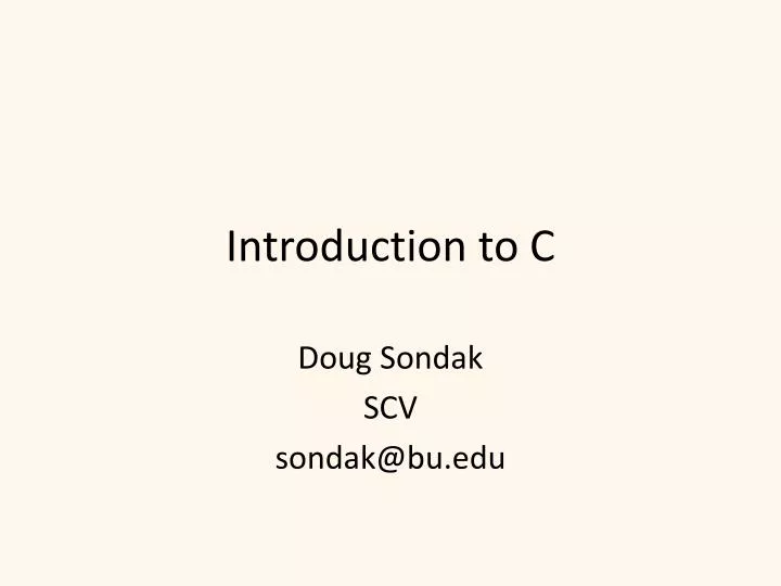 introduction to c