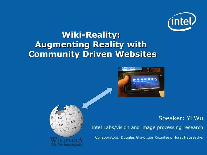 wiki reality augmenting reality with community driven websites