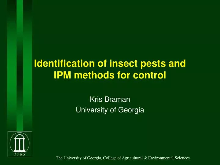 identification of insect pests and ipm methods for control
